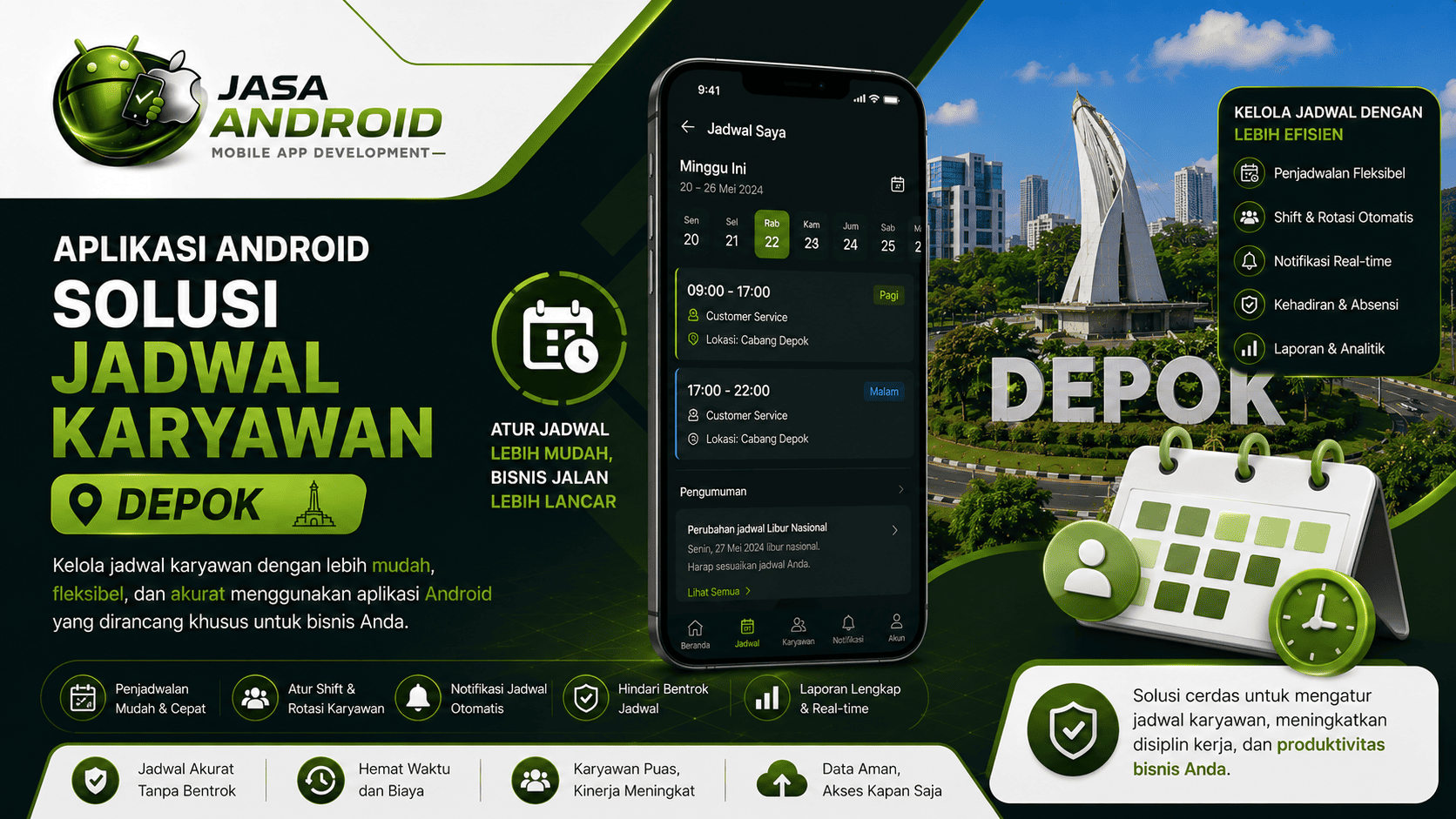 Aplikasi Android Solusi Jadwal Karyawan Depok: Sistem Digital Modern untuk Mengatur Shift dan Produktivitas Tim